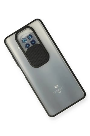 Uray store Xiaomi Mi 10T Lite Kılıf Palm Buzlu Kamera Sürgülü Silikon - Siyah