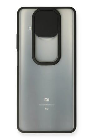 Uray store Xiaomi Mi 10T Lite Kılıf Palm Buzlu Kamera Sürgülü Silikon - Siyah