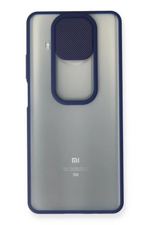 Uray store Xiaomi Mi 10T Lite Kılıf Palm Buzlu Kamera Sürgülü Silikon - Lacivert