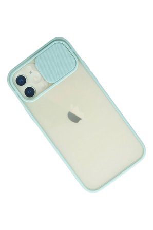 Uray store Apple iPhone 12 Kılıf Palm Buzlu Kamera Sürgülü Silikon - Turkuaz