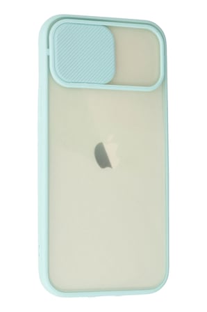 Uray store Apple iPhone 12 Kılıf Palm Buzlu Kamera Sürgülü Silikon - Turkuaz