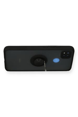 Uray store Xiaomi Redmi 9C Kılıf Montreal Yüzüklü Silikon Kapak - Siyah