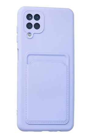 Uray store Samsung Galaxy A12 Kılıf Kelvin Kartvizitli Silikon - Lila