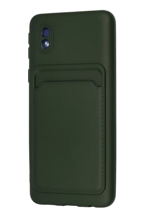 Uray store Samsung Galaxy A01 Core Kılıf Kelvin Kartvizitli Silikon - Koyu Yeşil