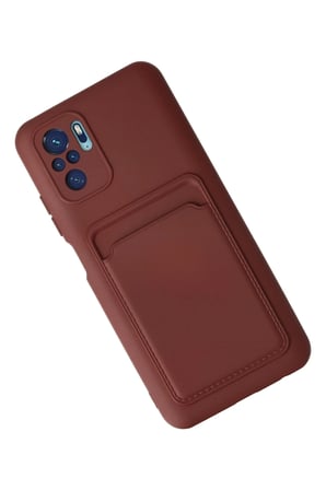 Uray store Xiaomi Redmi Note 10S Kılıf Kelvin Kartvizitli Silikon - Bordo