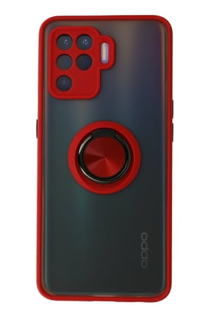 Uray store Oppo Reno 5 Lite Kılıf Montreal Yüzüklü Silikon Kapak - Kırmızı