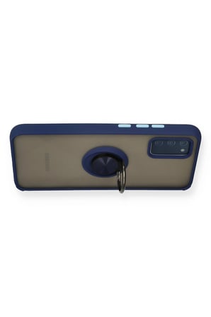Uray store Samsung Galaxy A02S Kılıf Montreal Yüzüklü Silikon Kapak - Lacivert