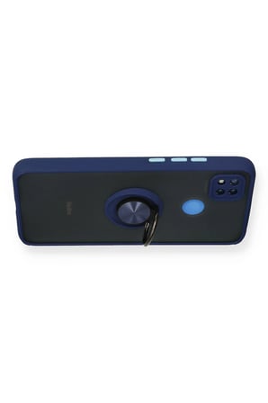 Uray store Xiaomi Redmi 9C Kılıf Montreal Yüzüklü Silikon Kapak - Lacivert