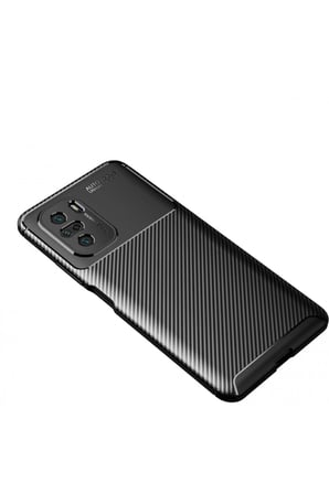 Uray store Xiaomi Poco F3 Kılıf Auto Focus Karbon Kapak - Siyah
