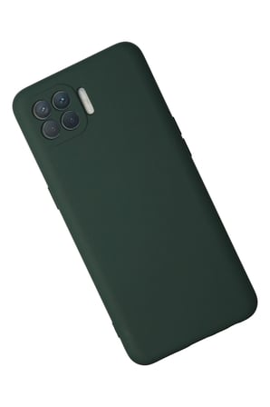Uray store Oppo Reno 4 Lite Kılıf Nano içi Kadife Silikon - Koyu Yeşil