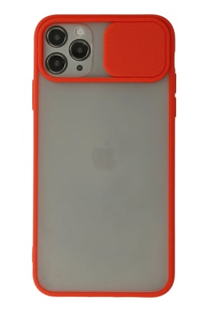 Uray store Apple iPhone 11 Pro Max Kılıf Palm Buzlu Kamera Sürgülü Silikon - Kırmızı