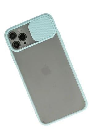 Uray store Apple iPhone 11 Pro Max Kılıf Palm Buzlu Kamera Sürgülü Silikon - Turkuaz
