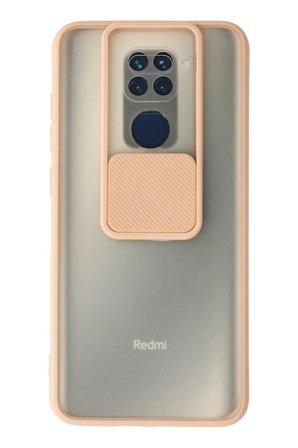 Uray store Xiaomi Redmi Note 9 Kılıf Palm Buzlu Kamera Sürgülü Silikon - Pembe