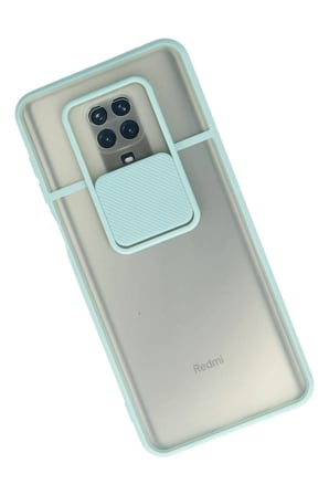 Uray store Xiaomi Redmi Note 9 Pro Kılıf Palm Buzlu Kamera Sürgülü Silikon - Turkuaz