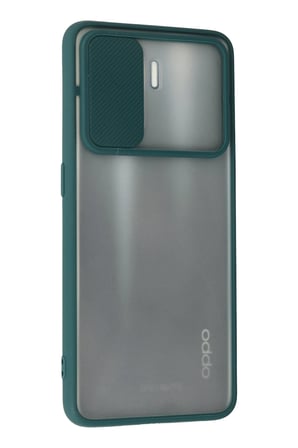 Uray store Oppo Reno 5 Lite Kılıf Palm Buzlu Kamera Sürgülü Silikon - Yeşil