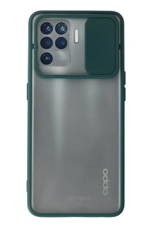 Uray store Oppo Reno 5 Lite Kılıf Palm Buzlu Kamera Sürgülü Silikon - Yeşil