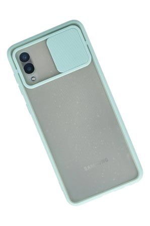 Uray store Samsung Galaxy A02 Kılıf Palm Buzlu Kamera Sürgülü Silikon - Turkuaz