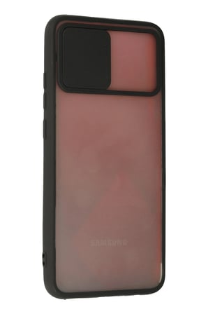 Uray store Samsung Galaxy A02S Kılıf Palm Buzlu Kamera Sürgülü Silikon - Siyah