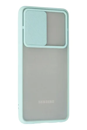 Uray store Samsung Galaxy A52 Kılıf Palm Buzlu Kamera Sürgülü Silikon - Turkuaz