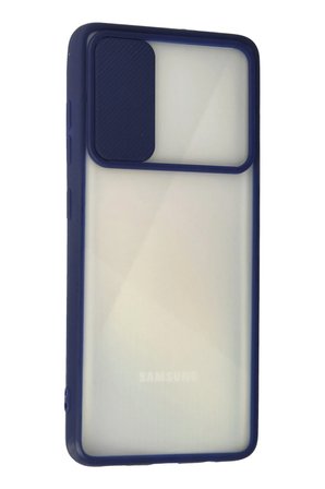 Uray store Samsung Galaxy A71 Kılıf Palm Buzlu Kamera Sürgülü Silikon - Lacivert