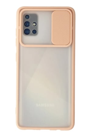 Uray store Samsung Galaxy A71 Kılıf Palm Buzlu Kamera Sürgülü Silikon - Pembe