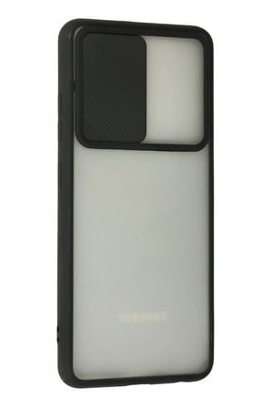 Uray store Samsung Galaxy A72 Kılıf Palm Buzlu Kamera Sürgülü Silikon - Siyah