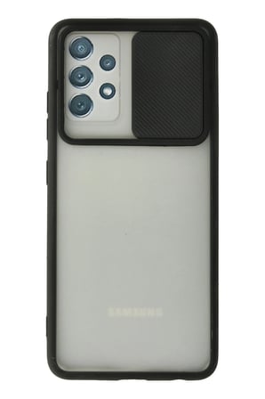 Uray store Samsung Galaxy A72 Kılıf Palm Buzlu Kamera Sürgülü Silikon - Siyah