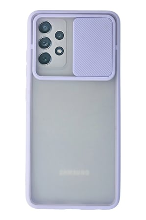 Uray store Samsung Galaxy A72 Kılıf Palm Buzlu Kamera Sürgülü Silikon - Lila