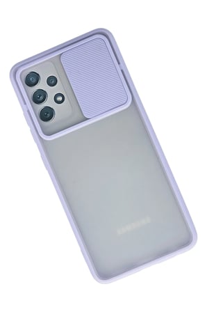 Uray store Samsung Galaxy A72 Kılıf Palm Buzlu Kamera Sürgülü Silikon - Lila