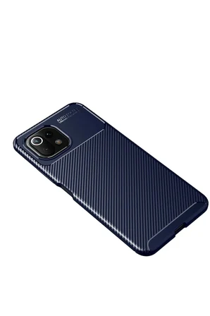 Uray store Xiaomi Mİ 11 Lite Kılıf Auto Focus Karbon Kapak - Lacivert