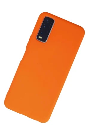 Uray store Vivo Y11S Kılıf Nano içi Kadife Silikon - Turuncu