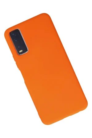 Uray store Vivo Y11S Kılıf Nano içi Kadife Silikon - Turuncu