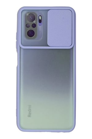 Uray store Xiaomi Redmi Note 10 Kılıf Palm Buzlu Kamera Sürgülü Silikon - Lila