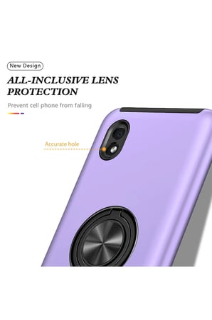 Uray store Samsung Galaxy A01 Core Kılıf Elit Yüzüklü Kapak - Mor