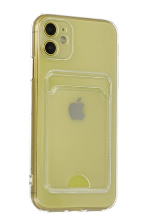 Uray store Apple iPhone 11 Kılıf Kart Şeffaf Silikon - Şeffaf
