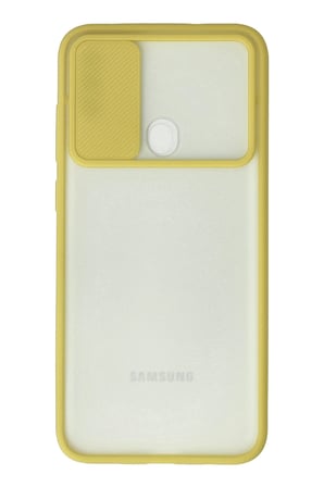 Uray store Samsung Galaxy A11 Kılıf Palm Buzlu Kamera Sürgülü Silikon - Sarı