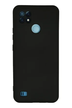 Uray store Realme C21 Kılıf Nano içi Kadife Silikon - Siyah