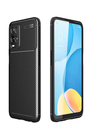 Uray store Oppo A54 4G Kılıf Auto Focus Karbon Kapak - Siyah