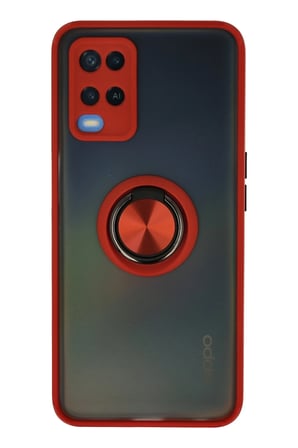 Uray store Oppo A54 4G Kılıf Montreal Yüzüklü Silikon Kapak - Kırmızı
