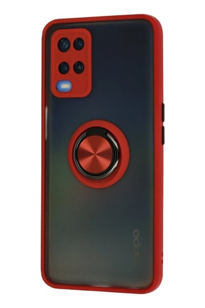 Uray store Oppo A54 4G Kılıf Montreal Yüzüklü Silikon Kapak - Kırmızı
