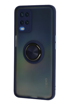 Uray store Oppo A54 4G Kılıf Montreal Yüzüklü Silikon Kapak - Lacivert