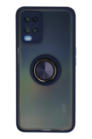 Uray store Oppo A54 4G Kılıf Montreal Yüzüklü Silikon Kapak - Lacivert