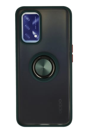 Uray store Oppo A74 4G Kılıf Montreal Yüzüklü Silikon Kapak - Yeşil