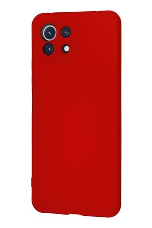 Uray store Xiaomi Mİ 11 Lite Kılıf Nano içi Kadife Silikon - Kırmızı
