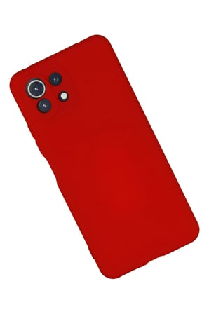 Uray store Xiaomi Mİ 11 Lite Kılıf Nano içi Kadife Silikon - Kırmızı