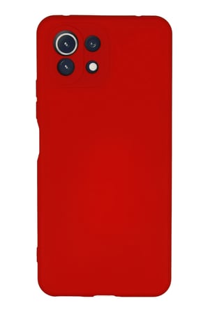 Uray store Xiaomi Mİ 11 Lite Kılıf Nano içi Kadife Silikon - Kırmızı