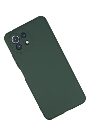 Uray store Xiaomi Mİ 11 Lite Kılıf Nano içi Kadife Silikon - Koyu Yeşil
