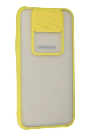 Uray store Samsung Galaxy J7 Kılıf Palm Buzlu Kamera Sürgülü Silikon - Sarı