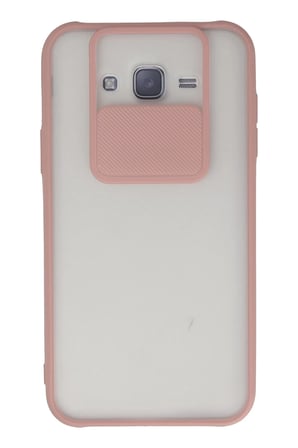 Uray store Samsung Galaxy J7 Kılıf Palm Buzlu Kamera Sürgülü Silikon - Pembe