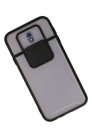 Uray store Samsung Galaxy J7 Pro / J730 Kılıf Palm Buzlu Kamera Sürgülü Silikon - Siyah